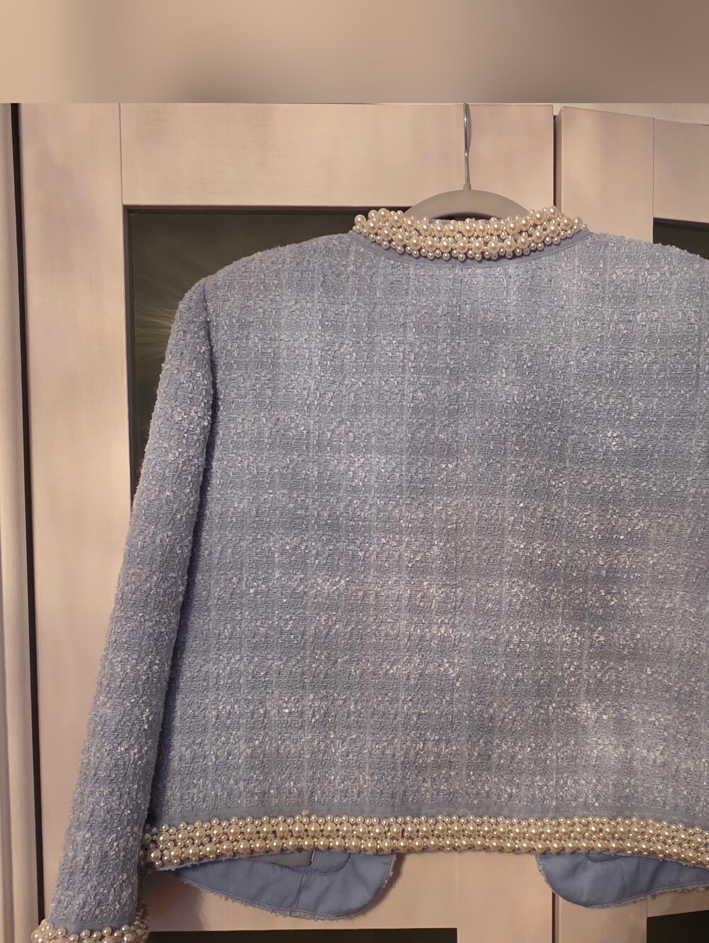 kate spade Light Blue Tweed Pearl-Trim Jacket - Picture 2 of 3